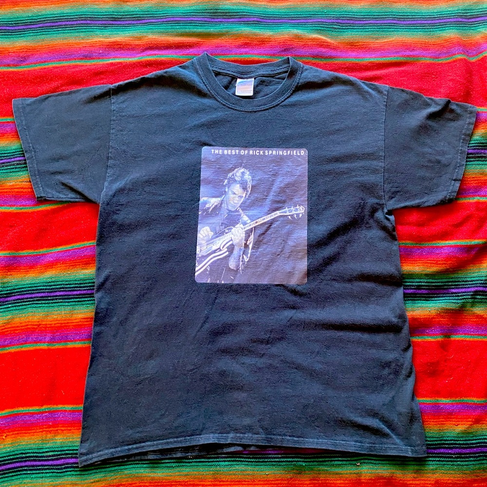 VTG Rick Springfield Gildan Graphic Music Tee. Size Large! Like New!